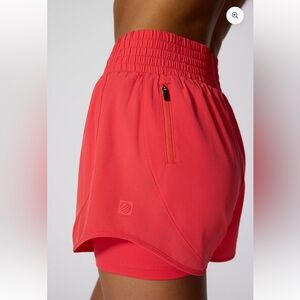 MPG Woman's Hibiscus Double Layer Sheer Sides Shorts